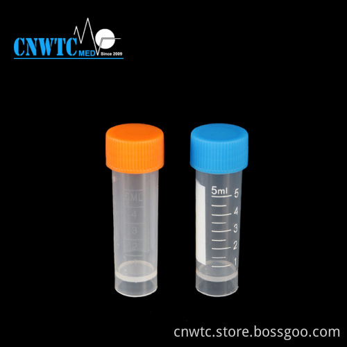5ml Lab Polypropylene Storage Vials with Screw Top for Cryogenic Use